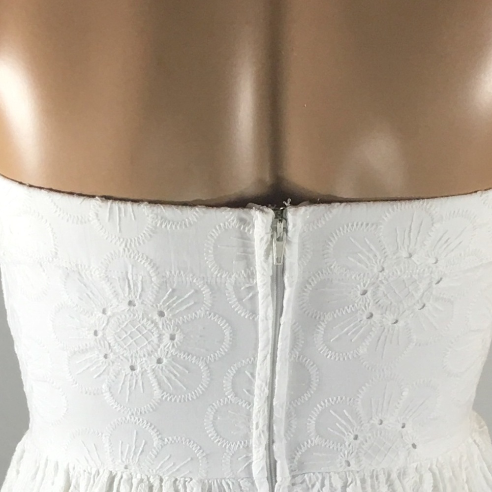 Strapless White Lace Mini Dress - Juniors - Picture 7 of 7